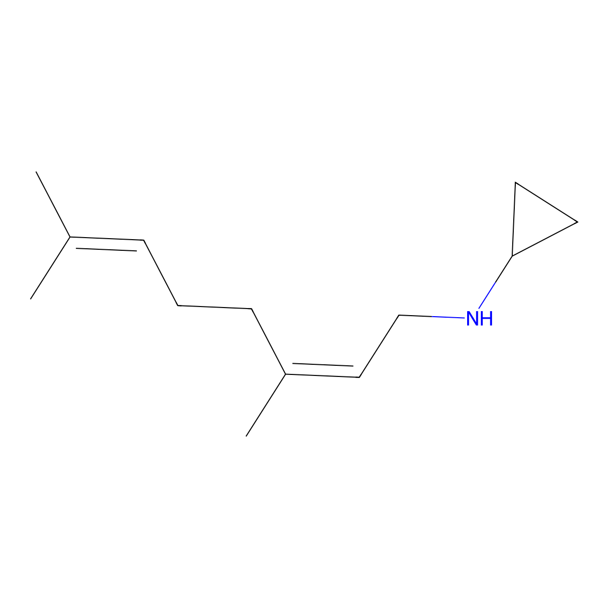 N-[(2E)-3,7-dimethylocta-2,6-dienyl]cyclopropanamine molecular structure, CAS 1865799-44-5