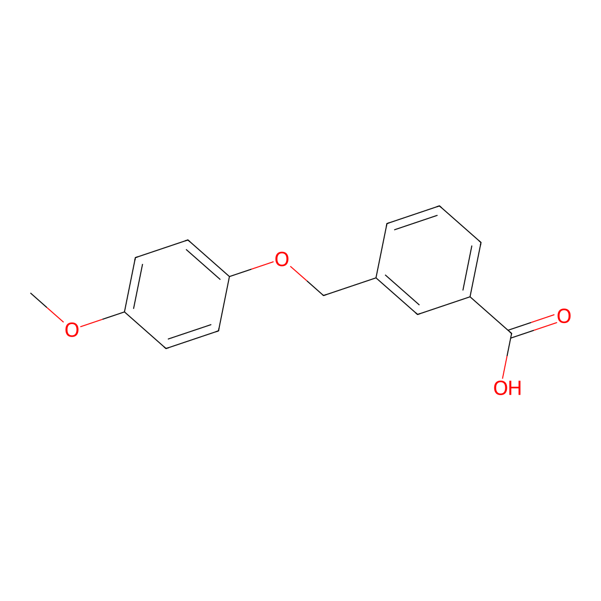 3-[(4-Methoxyphenoxy)methyl]benzoic acid molecular structure, CAS 186584-55-4