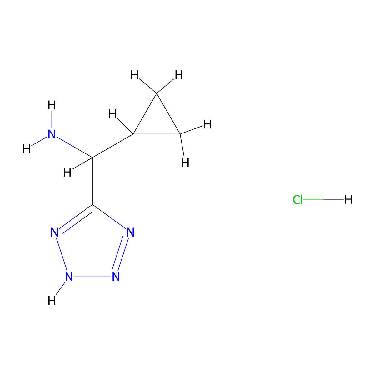 1-cyclopropyl-1-(1H-1,2,3,4-tetrazol-5-yl)methanaminehydrochloride molecular structure, CAS 1865848-95-8