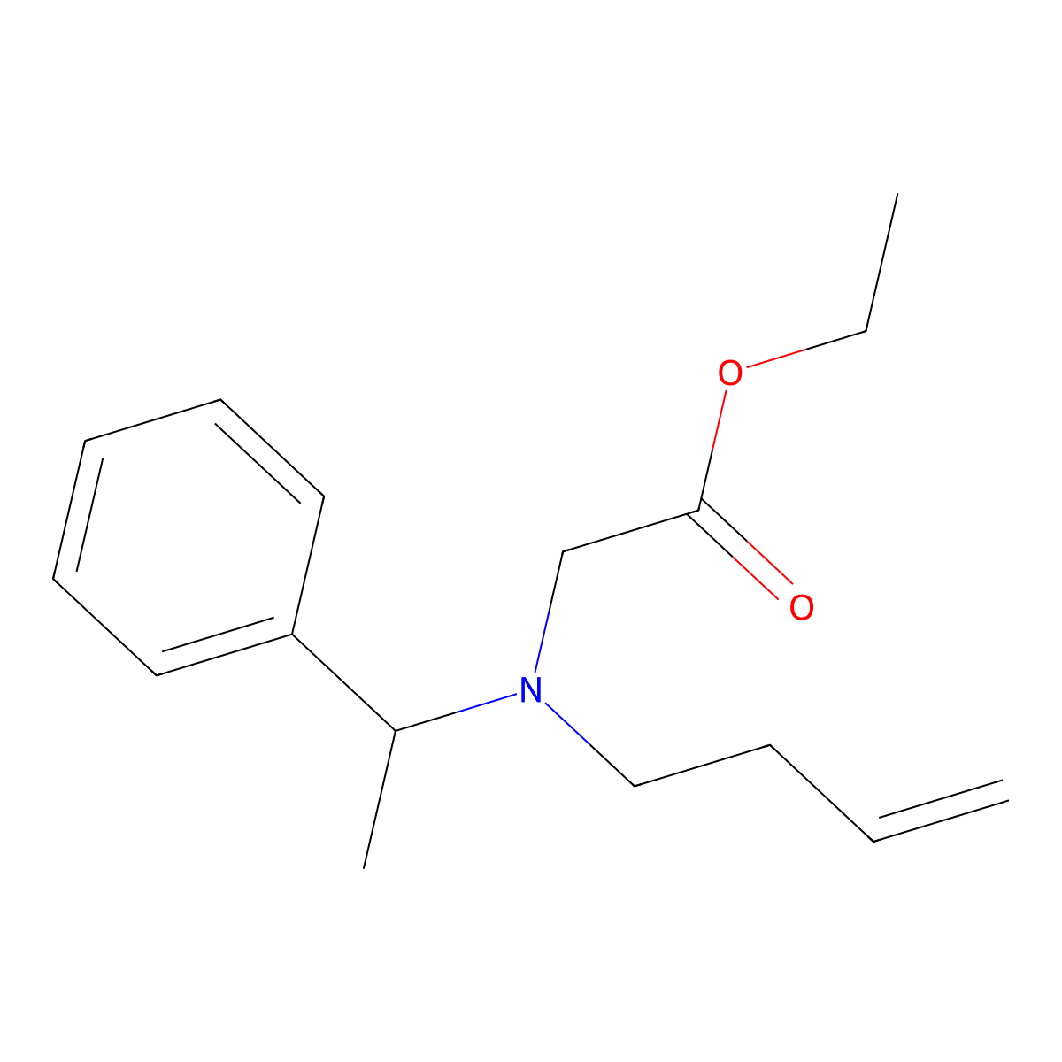 (s)-[But-3-enyl-(1-phenyl-ethyl)-amino]-acetic acid ethyl ester molecular structure, CAS 186586-65-2