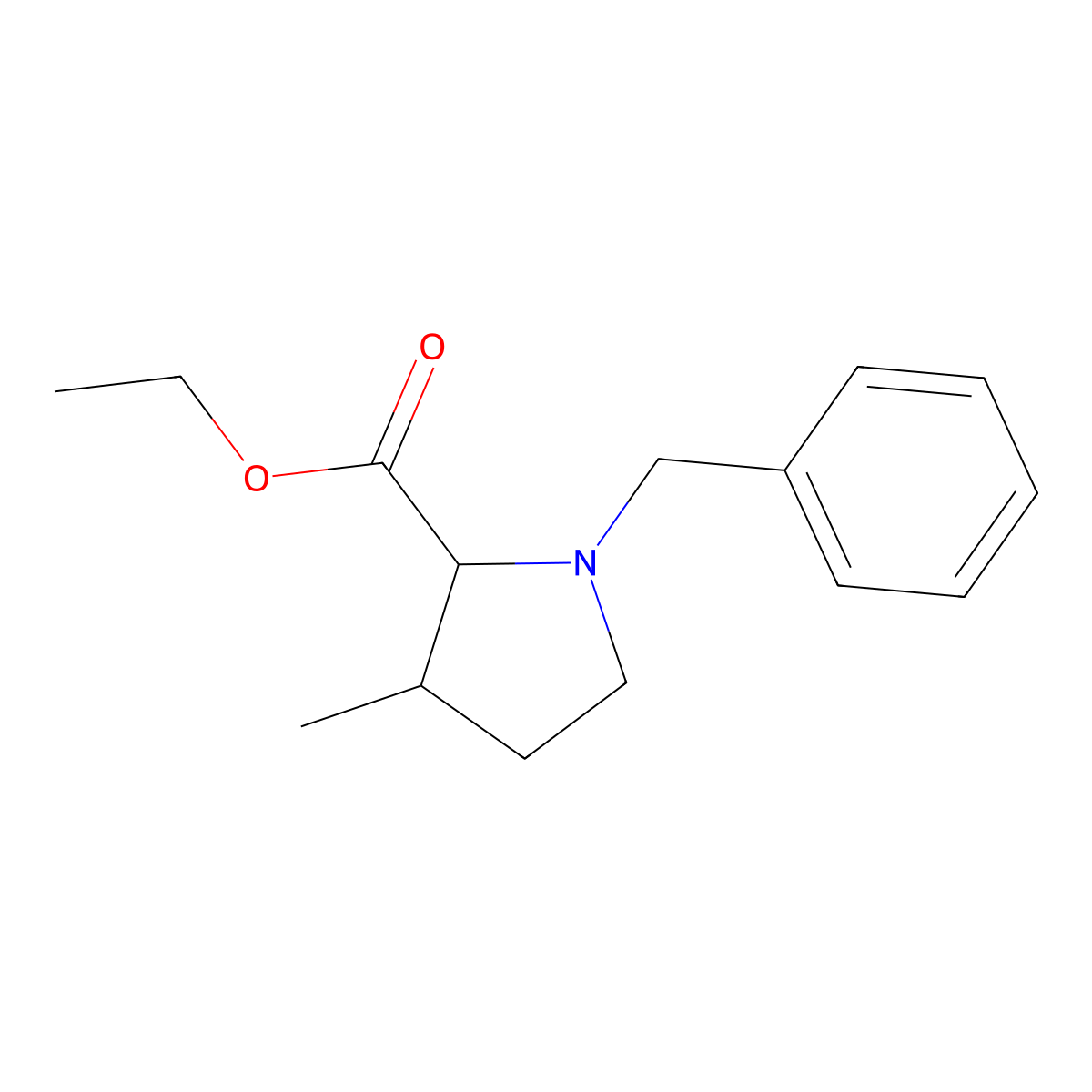 Cis-ethyl 1-benzyl-3-methylpyrrolidine-2-carboxylate molecular structure, CAS 186586-66-3