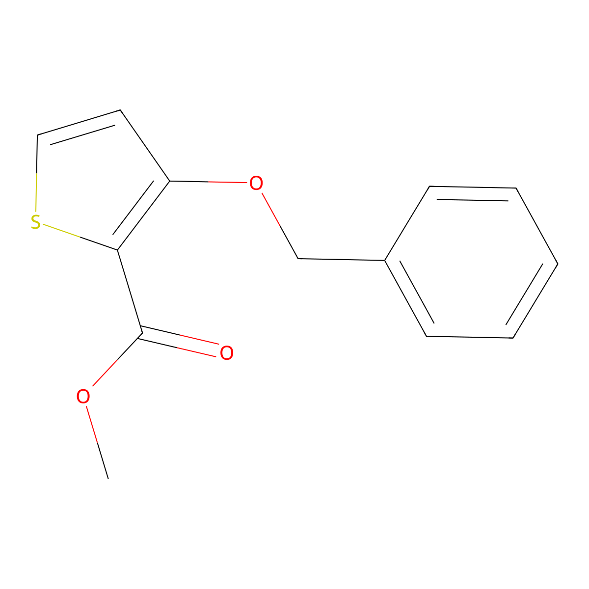Methyl 3-(benzyloxy)-2-thiophenecarboxylate molecular structure, CAS 186588-84-1