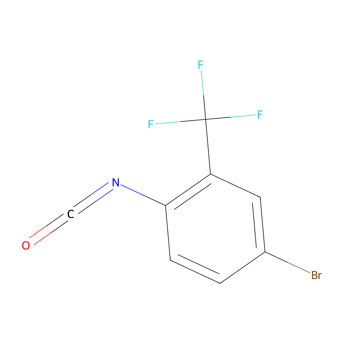 4-Bromo-2-(trifluoromethyl)phenyl isocyanate molecular structure, CAS 186589-12-8