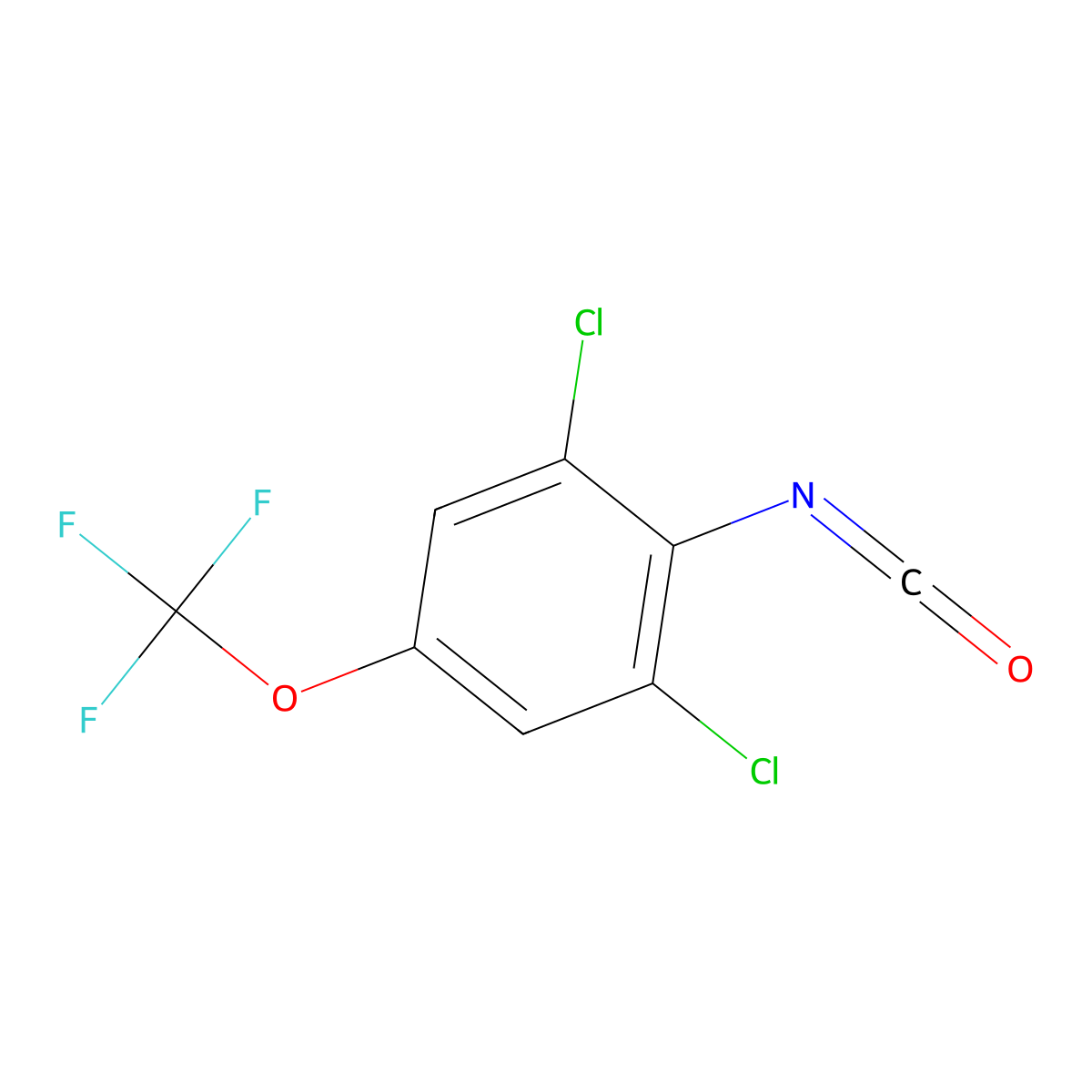 1,3-Dichloro-2-isocyanato-5-(trifluoromethoxy)benzene molecular structure, CAS 186589-17-3
