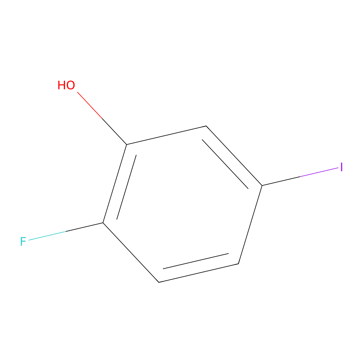 2-Fluoro-5-iodophenol molecular structure, CAS 186589-89-9