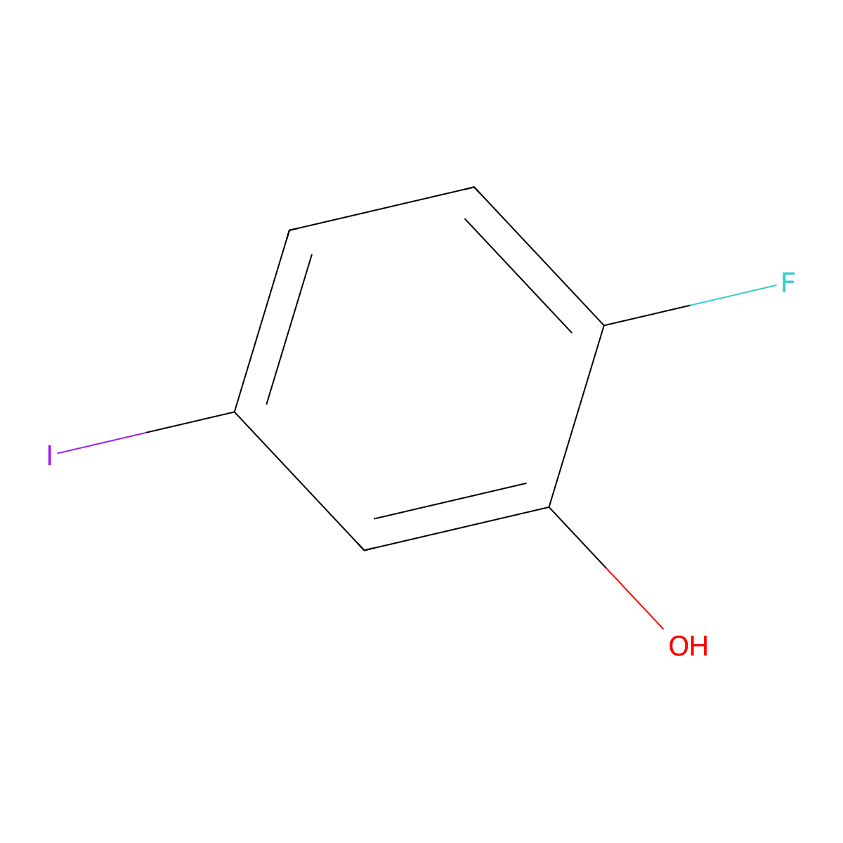 2-Fluoro-5-iodophenol molecular structure, CAS 186589-89-9