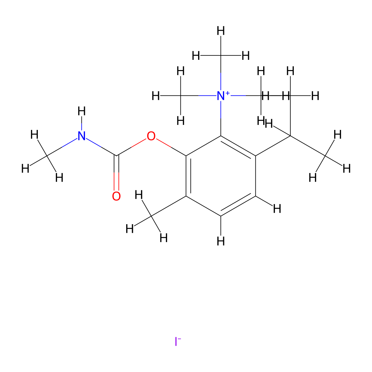Ammonium, (6-hydroxythymyl)trimethyl-, iodide, methylcarbamate molecular structure, CAS 18659-44-4