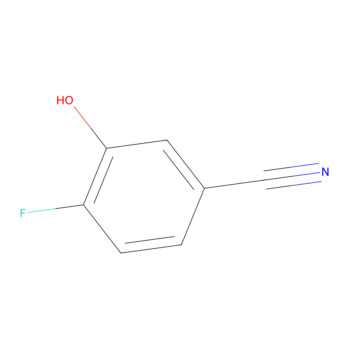 4-Fluoro-3-hydroxybenzonitrile molecular structure, CAS 186590-04-5