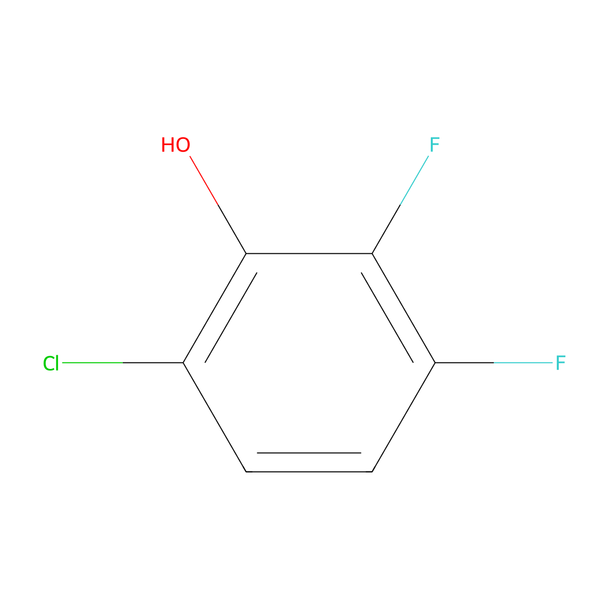 6-Chloro-2,3-difluorophenol molecular structure, CAS 186590-18-1