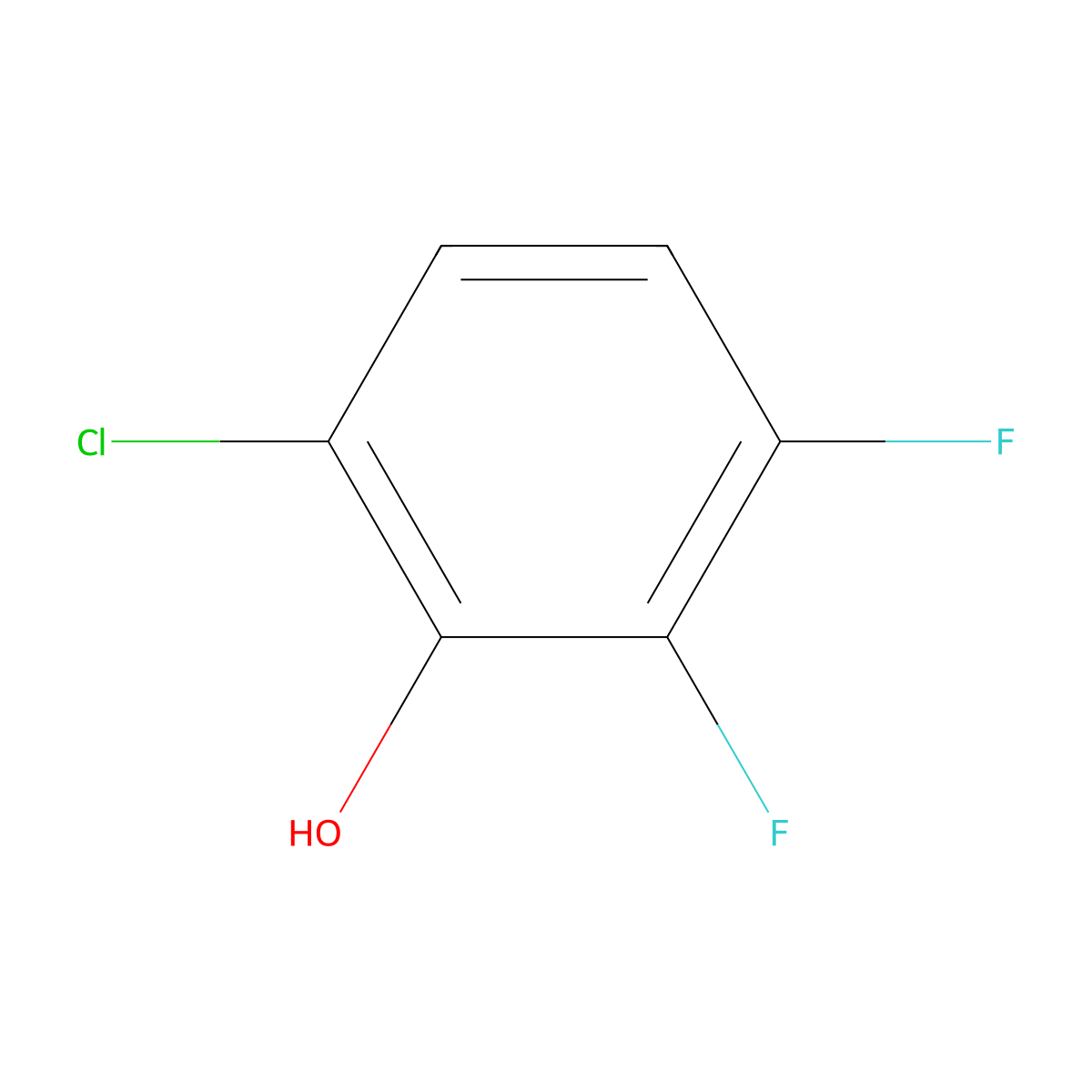 6-Chloro-2,3-difluorophenol molecular structure, CAS 186590-18-1
