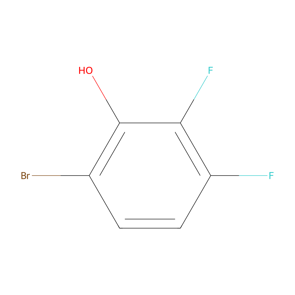 6-Bromo-2,3-difluorophenol molecular structure, CAS 186590-23-8