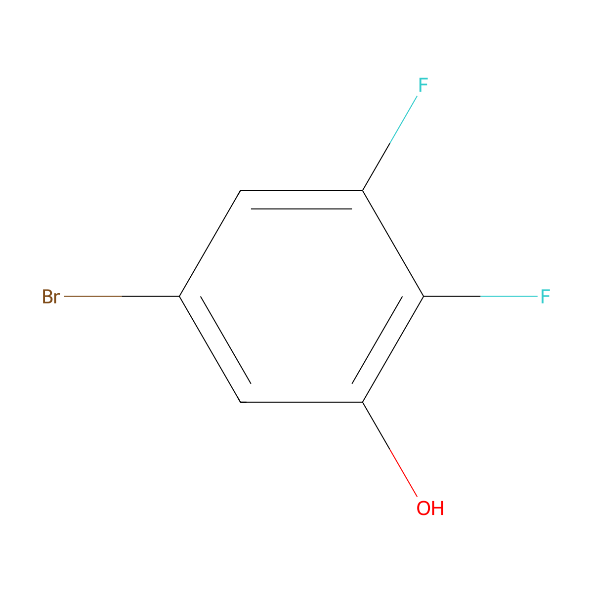 5-Bromo-2,3-Difluorophenol molecular structure, CAS 186590-26-1