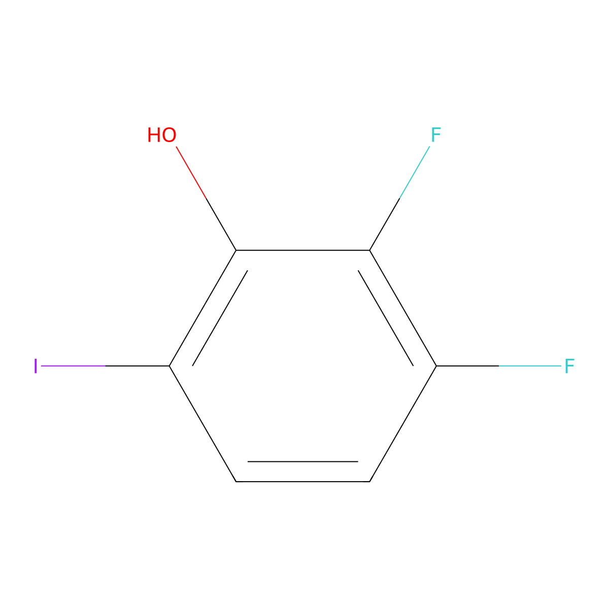 2,3-Difluoro-6-iodophenol molecular structure, CAS 186590-28-3