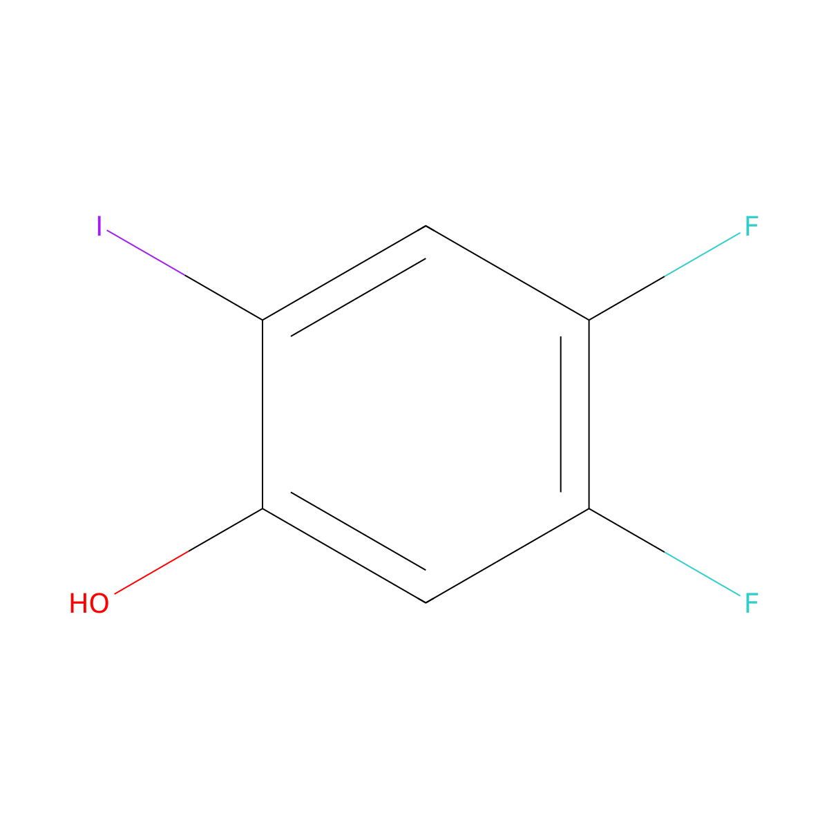 4,5-Difluoro-2-iodophenol molecular structure, CAS 186590-30-7