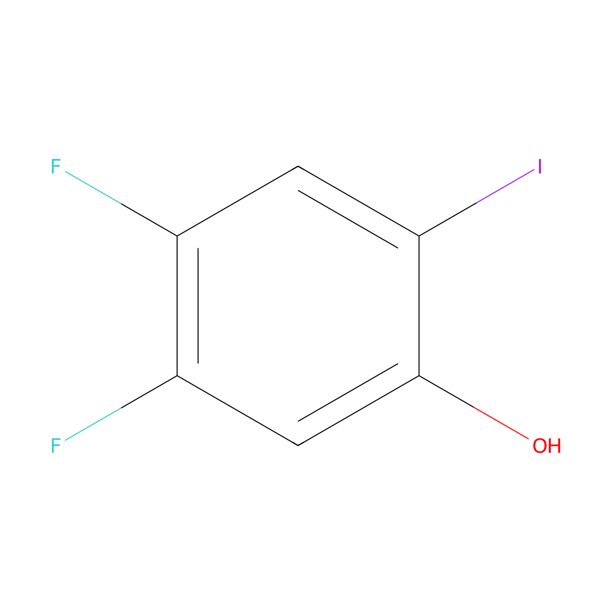 4,5-Difluoro-2-iodophenol molecular structure, CAS 186590-30-7