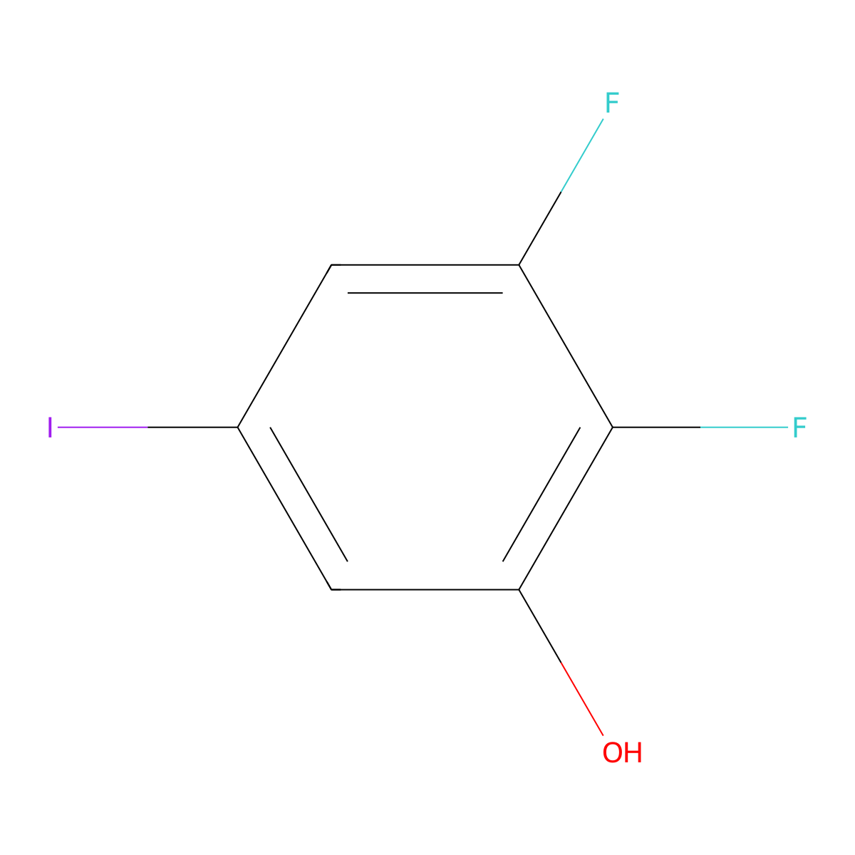 Phenol, 2,3-difluoro-5-iodo- molecular structure, CAS 186590-32-9
