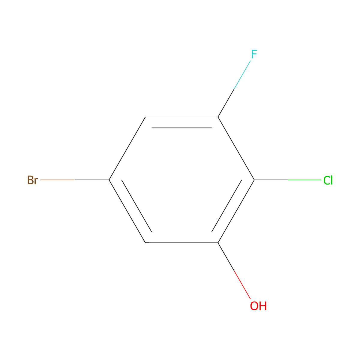 5-Bromo-2-chloro-3-fluorophenol molecular structure, CAS 186590-43-2
