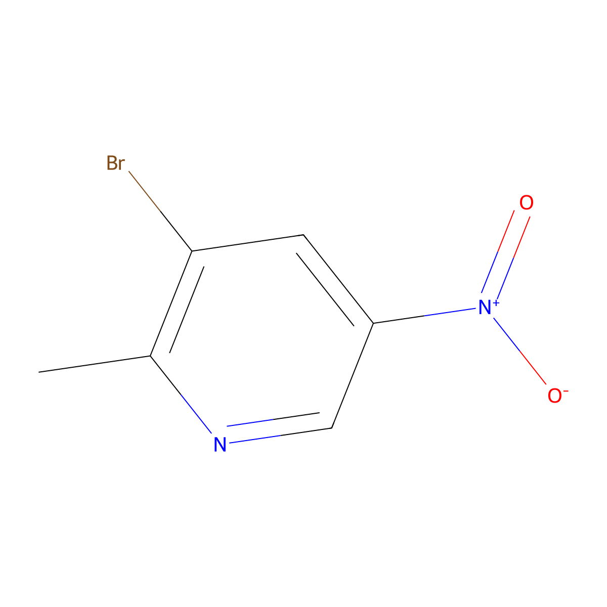 3-Bromo-2-methyl-5-nitropyridine molecular structure, CAS 186593-42-0