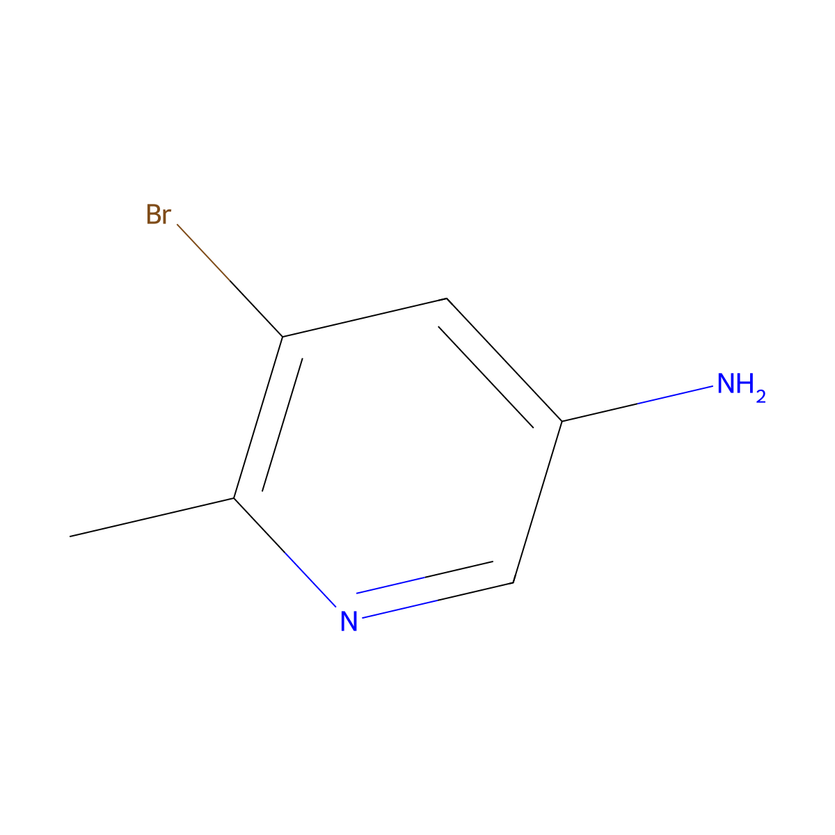 5-Amino-3-bromo-2-methylpyridine molecular structure, CAS 186593-43-1