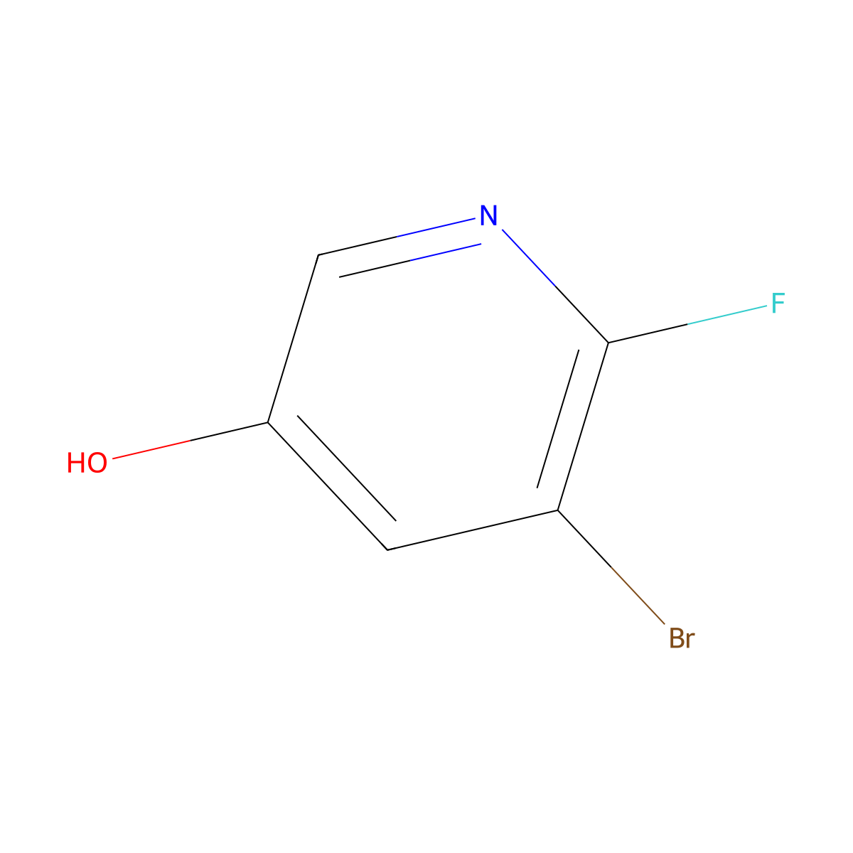 5-Bromo-6-fluoropyridin-3-ol molecular structure, CAS 186593-54-4