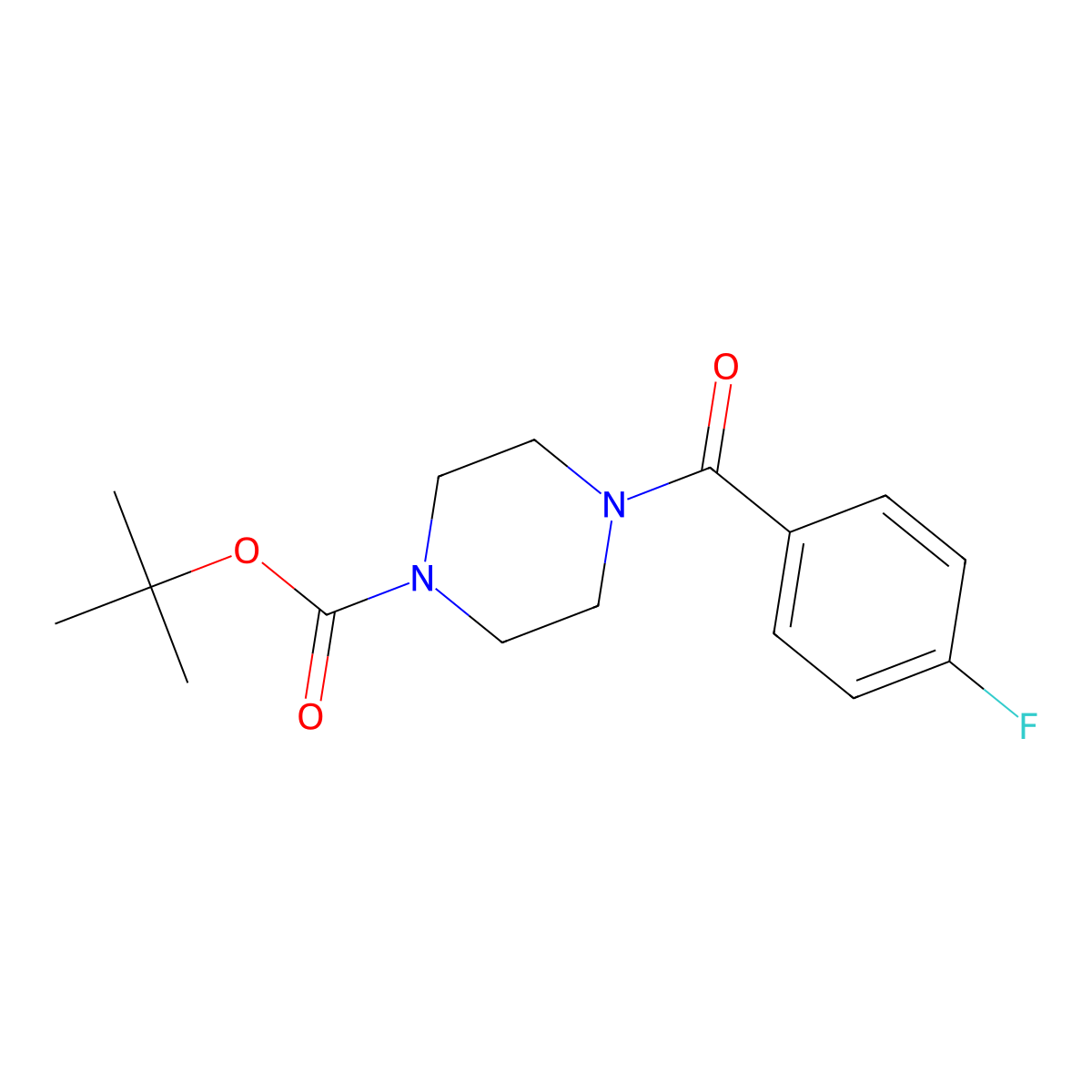 Tert-butyl 4-(4-fluorobenzoyl)piperazine-1-carboxylate molecular structure, CAS 186595-68-6