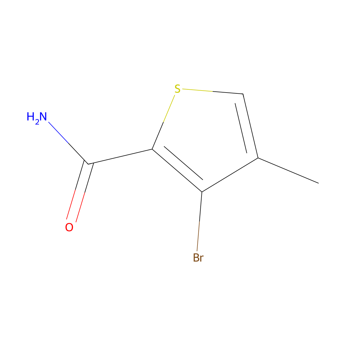 3-Bromo-4-methyl-2-thiophenecarboxamide molecular structure, CAS 1865958-35-5