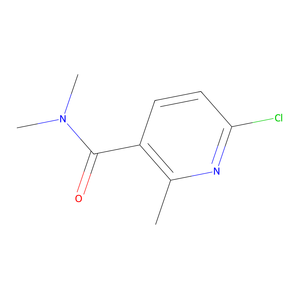 6-Chloro-N,N,2-trimethylnicotinamide molecular structure, CAS 1865966-56-8