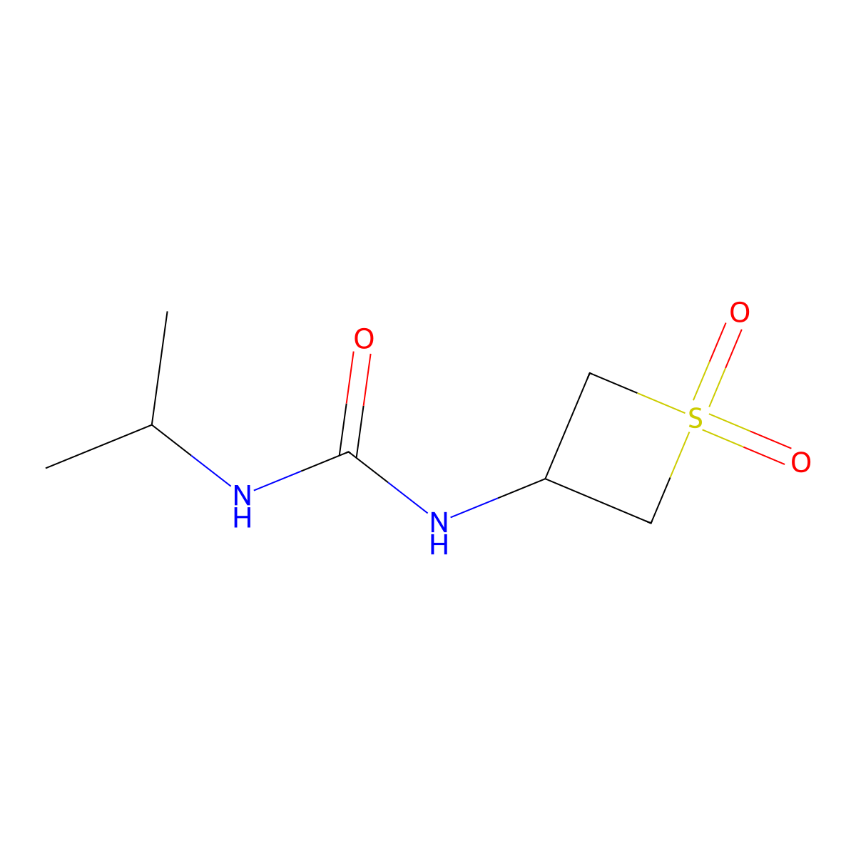1-(1,1-Dioxidothietan-3-yl)-3-isopropylurea molecular structure, CAS 1865966-99-9