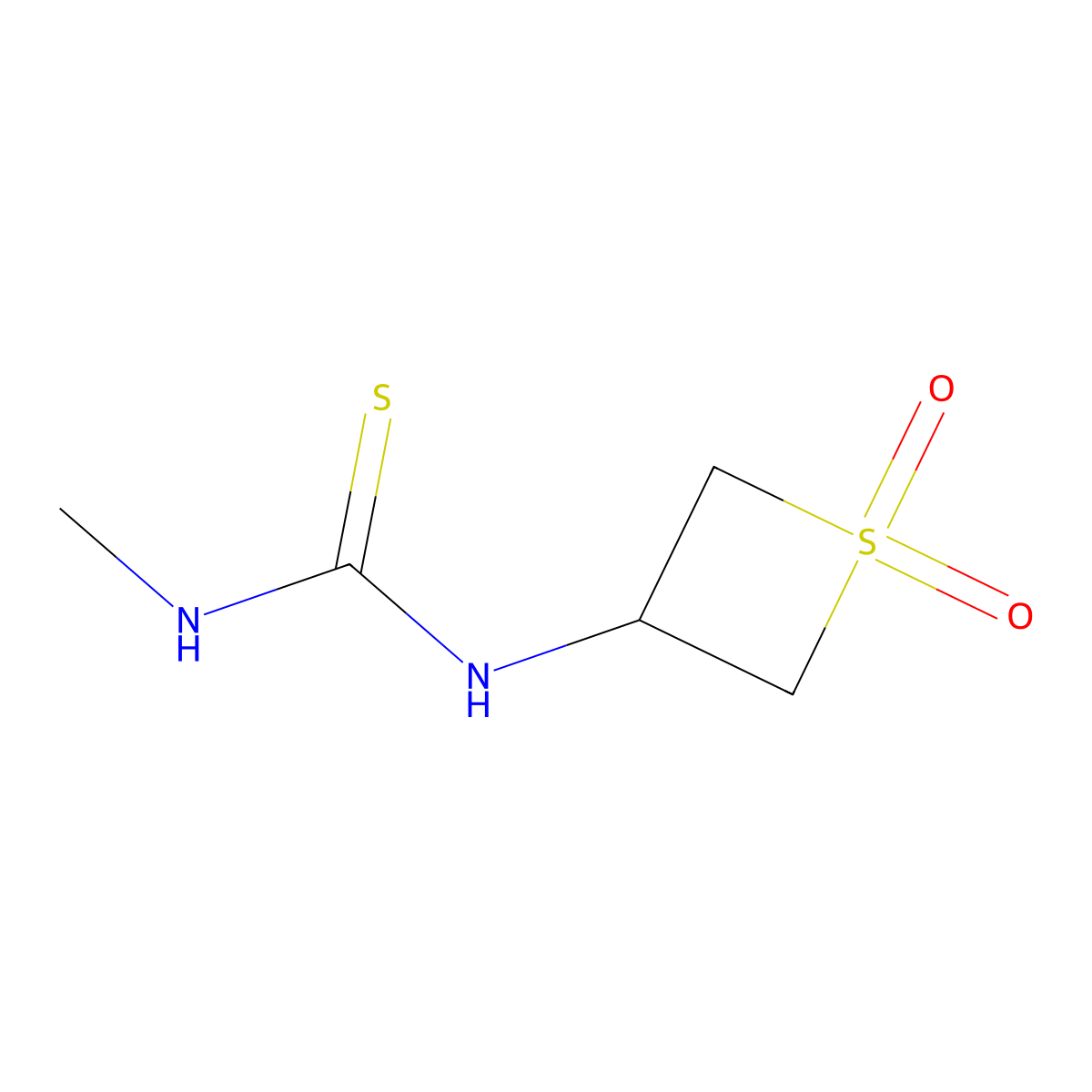 1-(1,1-Dioxidothietan-3-yl)-3-methylthiourea molecular structure, CAS 1865968-35-9