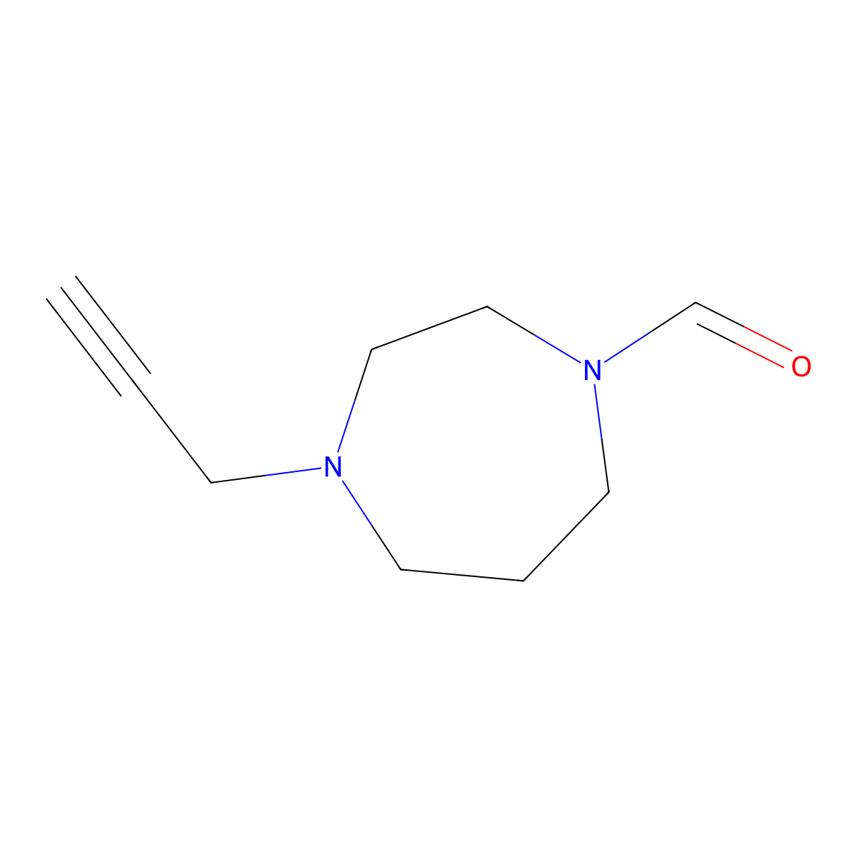 4-(Prop-2-yn-1-yl)-1,4-diazepane-1-carbaldehyde molecular structure, CAS 1865987-34-3