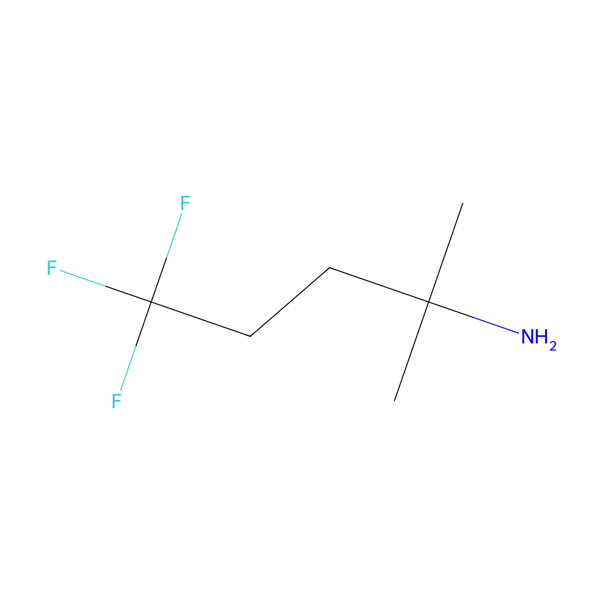 5,5,5-Trifluoro-2-methylpentan-2-amine molecular structure, CAS 1865991-43-0