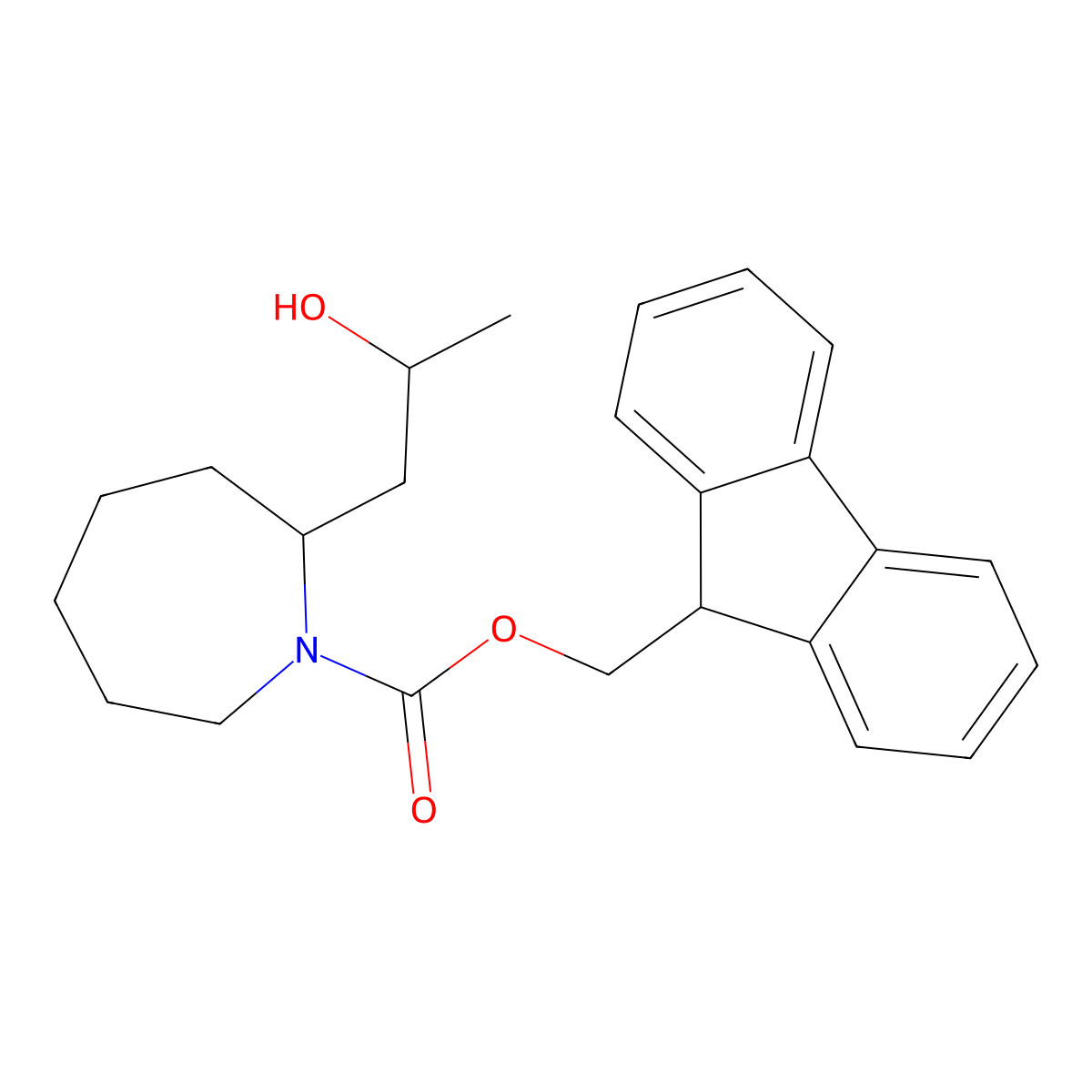 (9H-fluoren-9-yl)methyl 2-(2-hydroxypropyl)azepane-1-carboxylate molecular structure, CAS 1865993-03-8