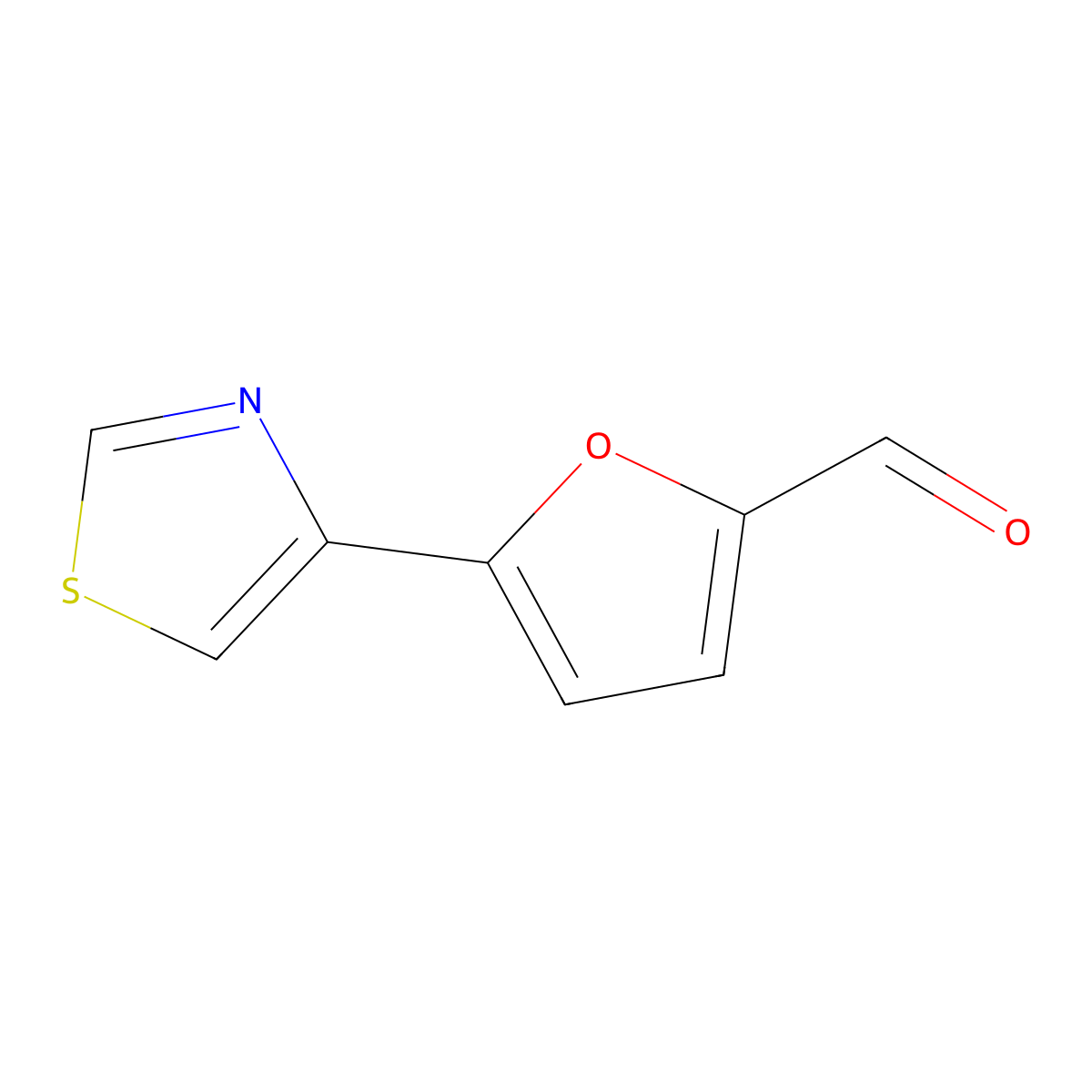 5-(1,3-Thiazol-4-YL)furan-2-carbaldehyde molecular structure, CAS 1865999-52-5