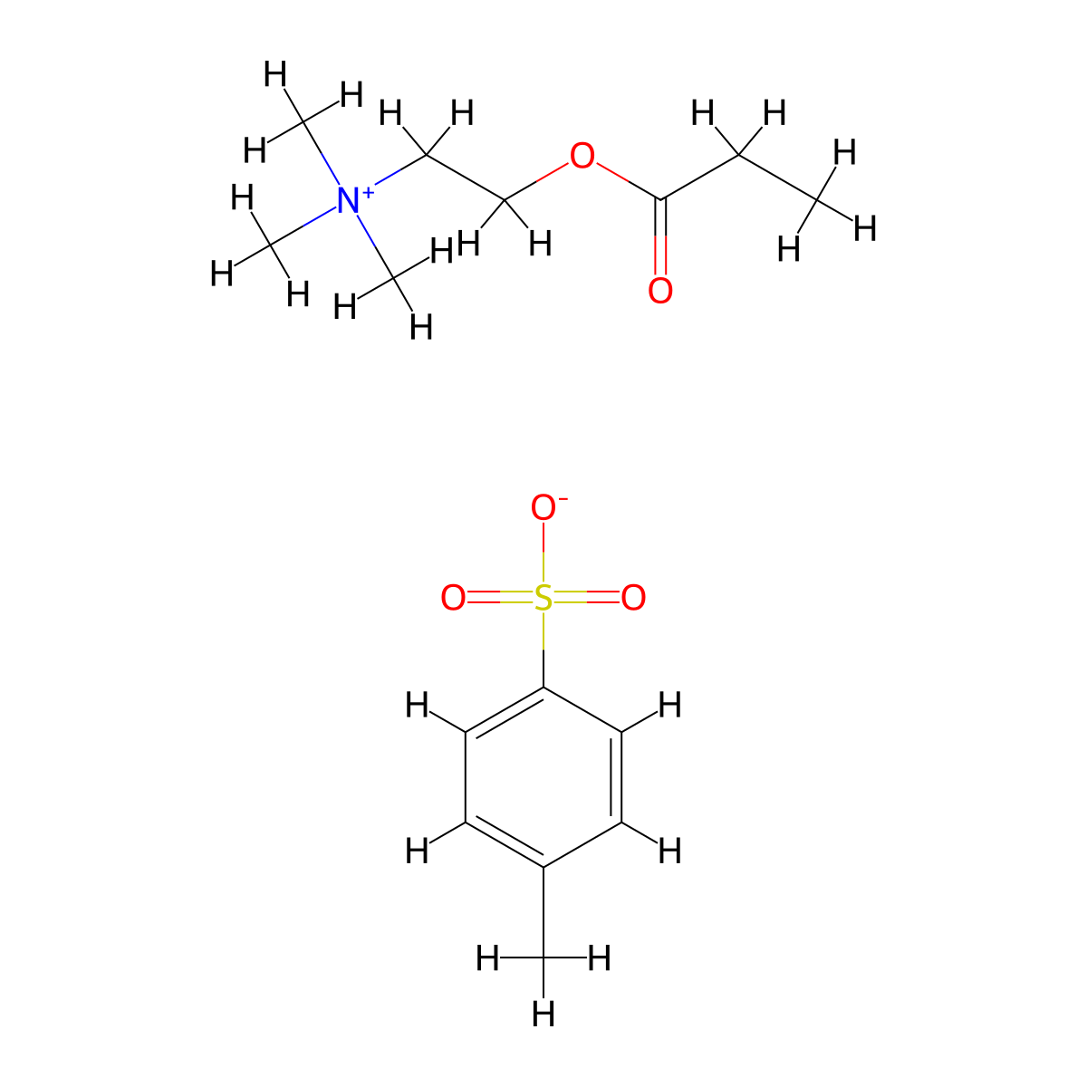 Propionylcholine tosylate molecular structure, CAS 1866-13-3