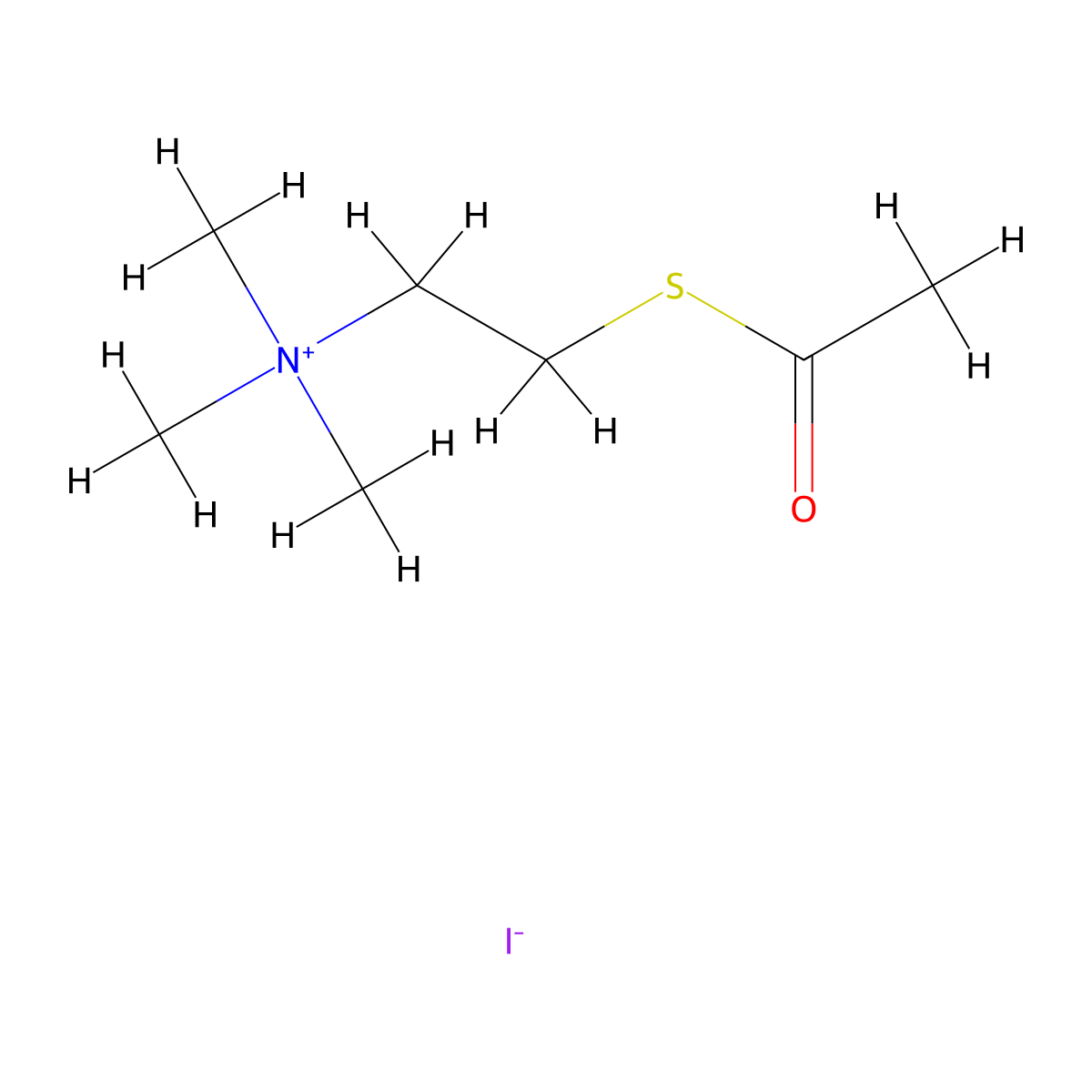 Acetylthiocholine iodide molecular structure, CAS 1866-15-5