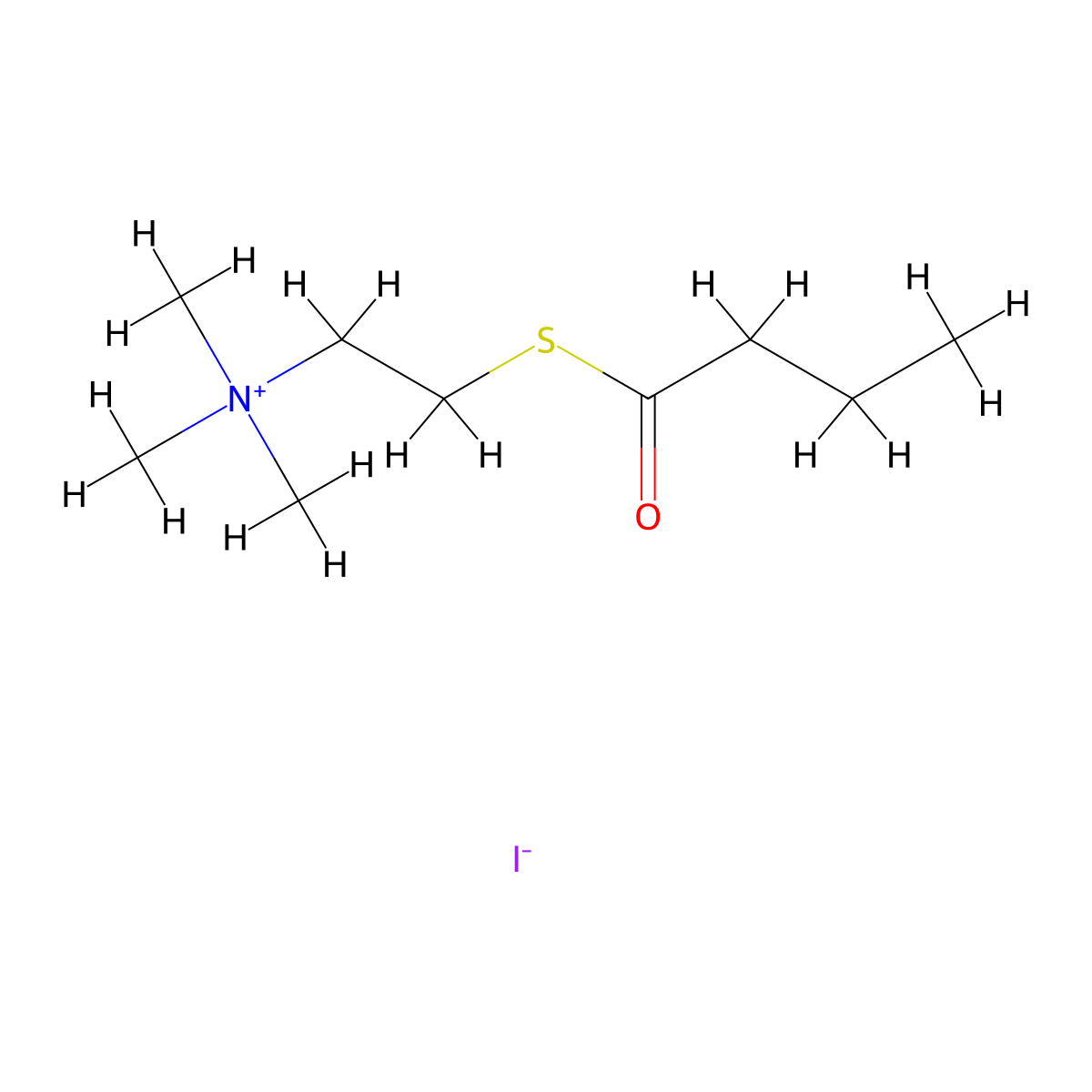 Butyrylthiocholine iodide molecular structure, CAS 1866-16-6