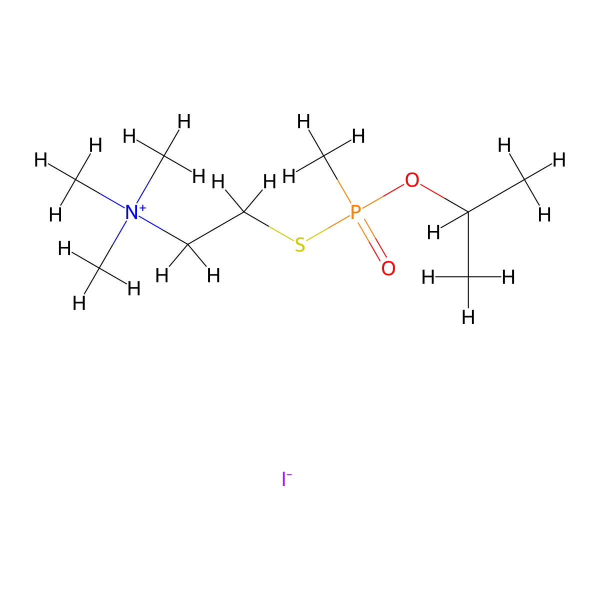 Methylisopropoxyphosphorylthiocholine iodide molecular structure, CAS 1866-98-4