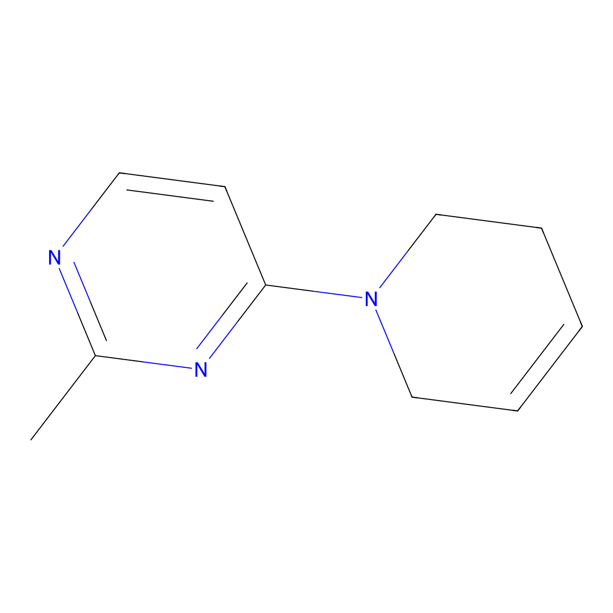 2-Methyl-4-(1,2,3,6-tetrahydropyridin-1-yl)pyrimidine molecular structure, CAS 1866018-45-2