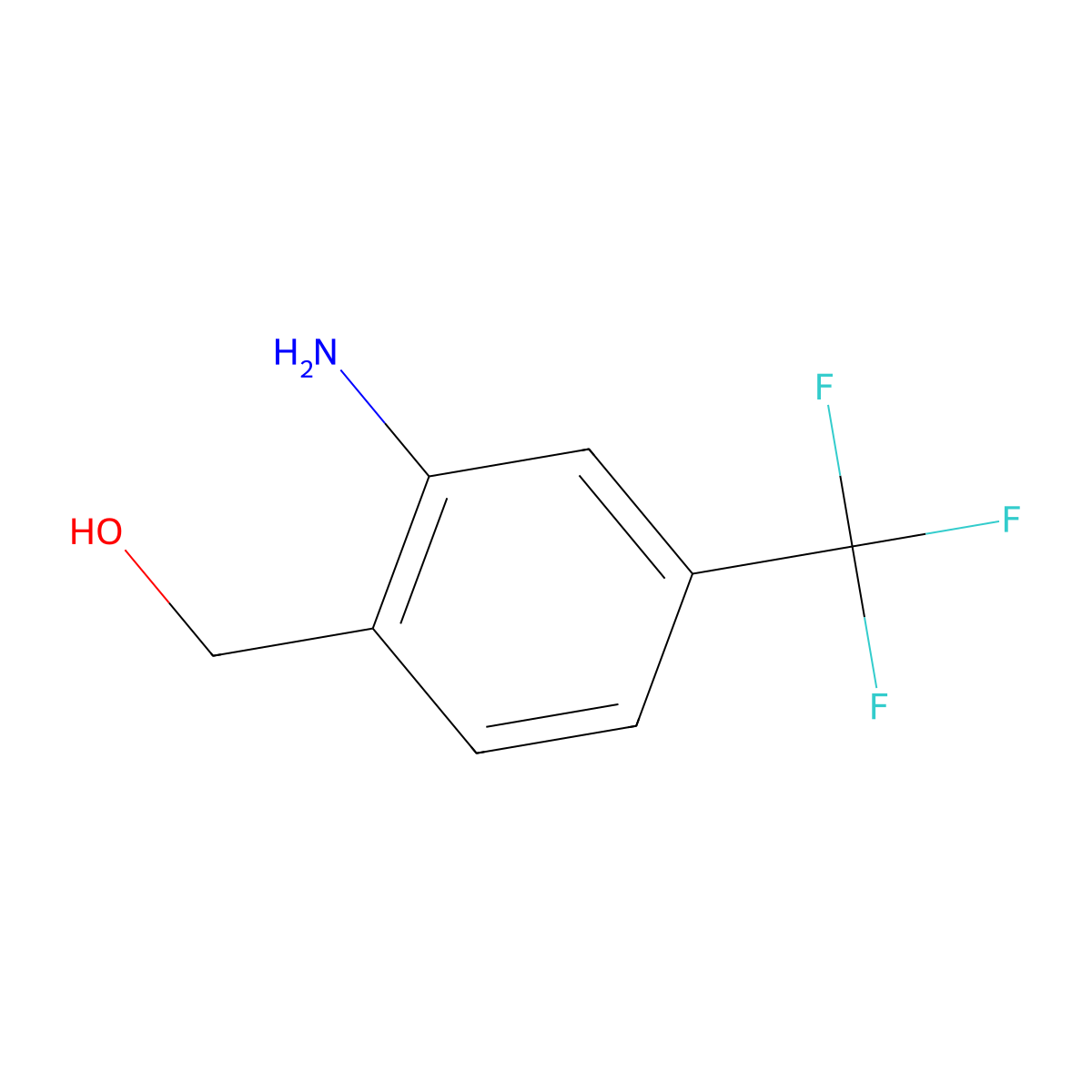 (2-Amino-4-(trifluoromethyl)phenyl)methanol molecular structure, CAS 186602-93-7