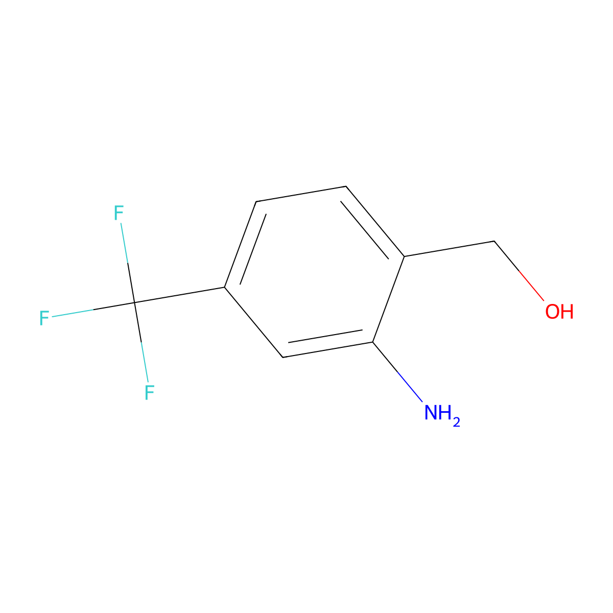 (2-Amino-4-(trifluoromethyl)phenyl)methanol molecular structure, CAS 186602-93-7