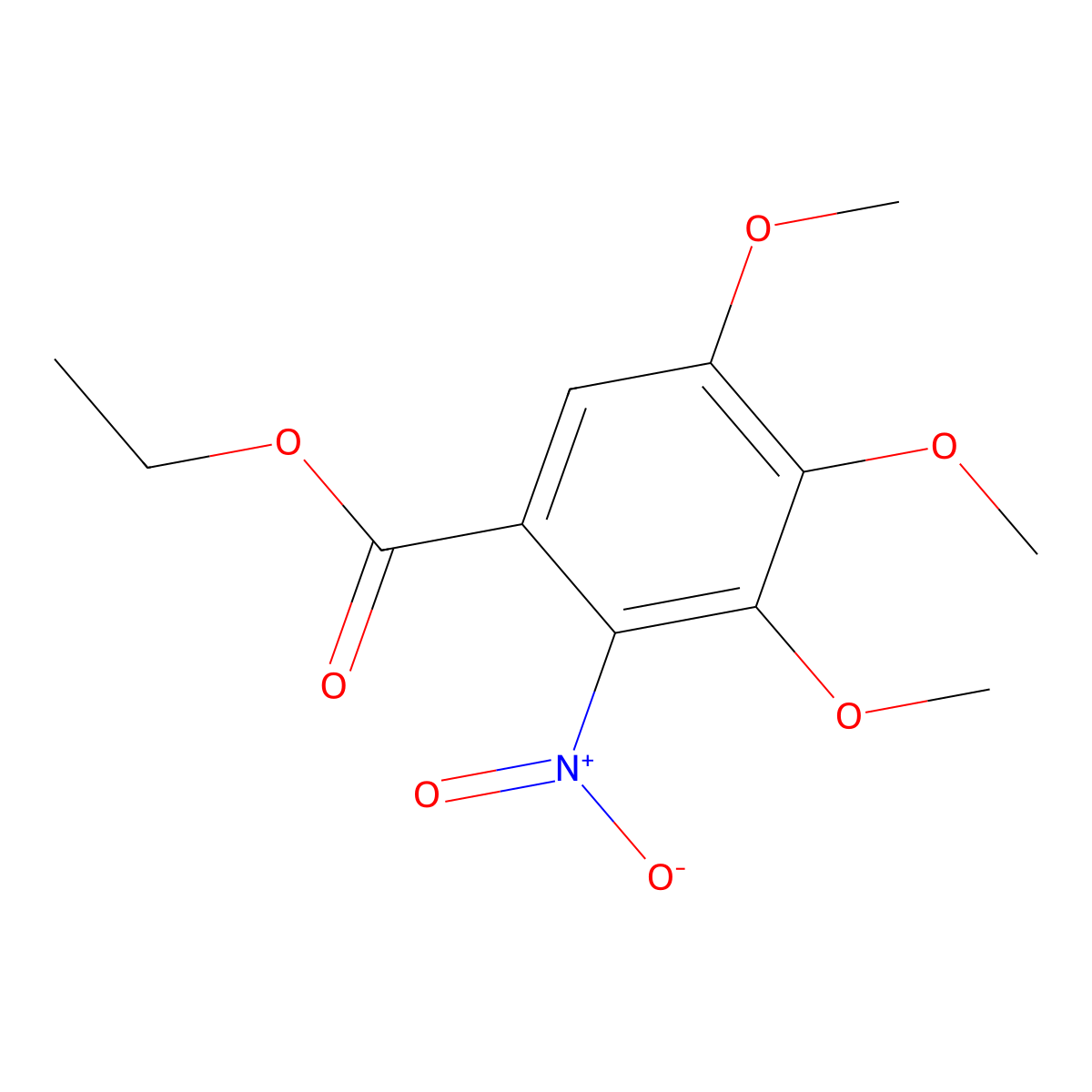 Ethyl 3,4,5-trimethoxy-2-nitrobenzoate molecular structure, CAS 186603-53-2