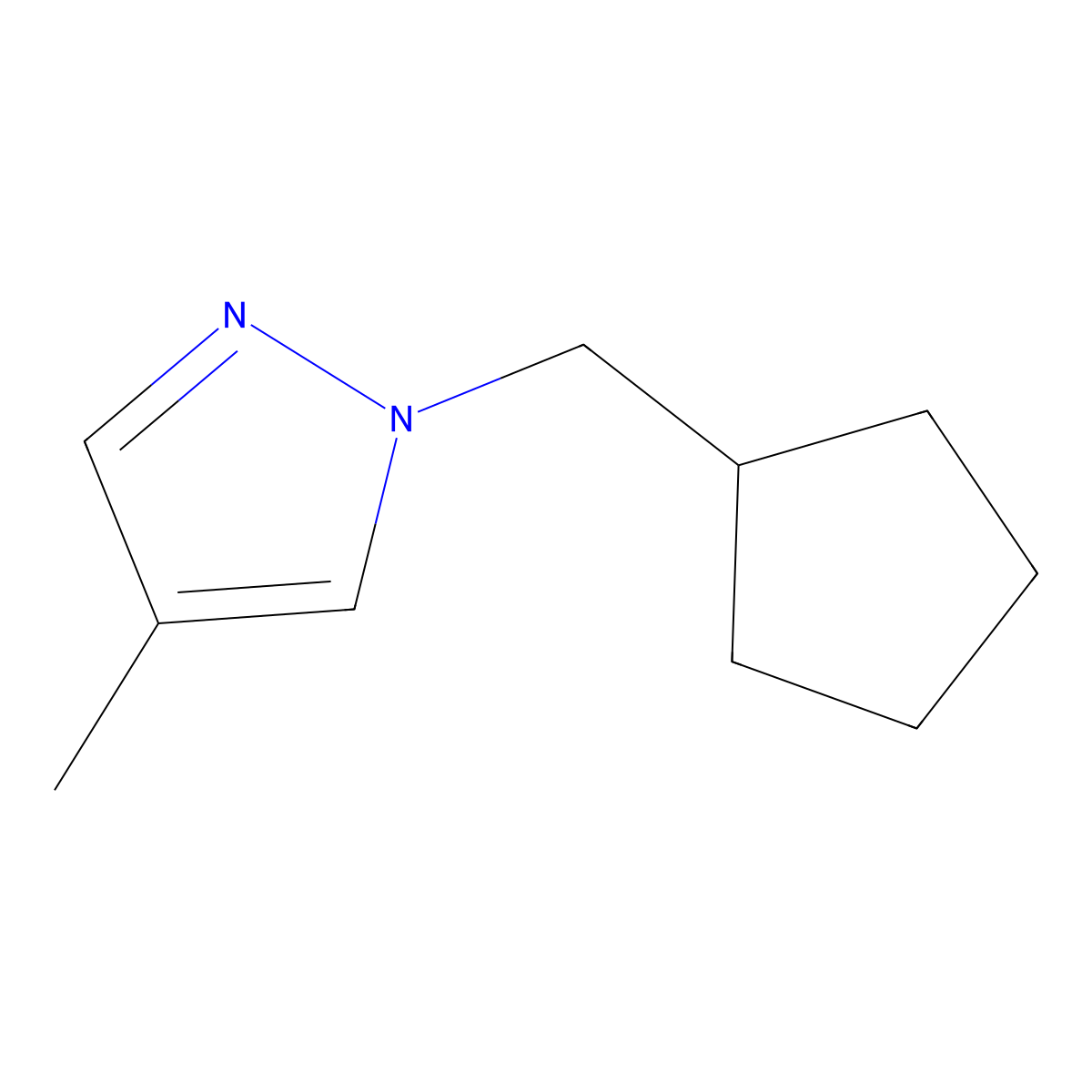 1-(cyclopentylmethyl)-4-methyl-1H-pyrazole molecular structure, CAS 1866034-76-5