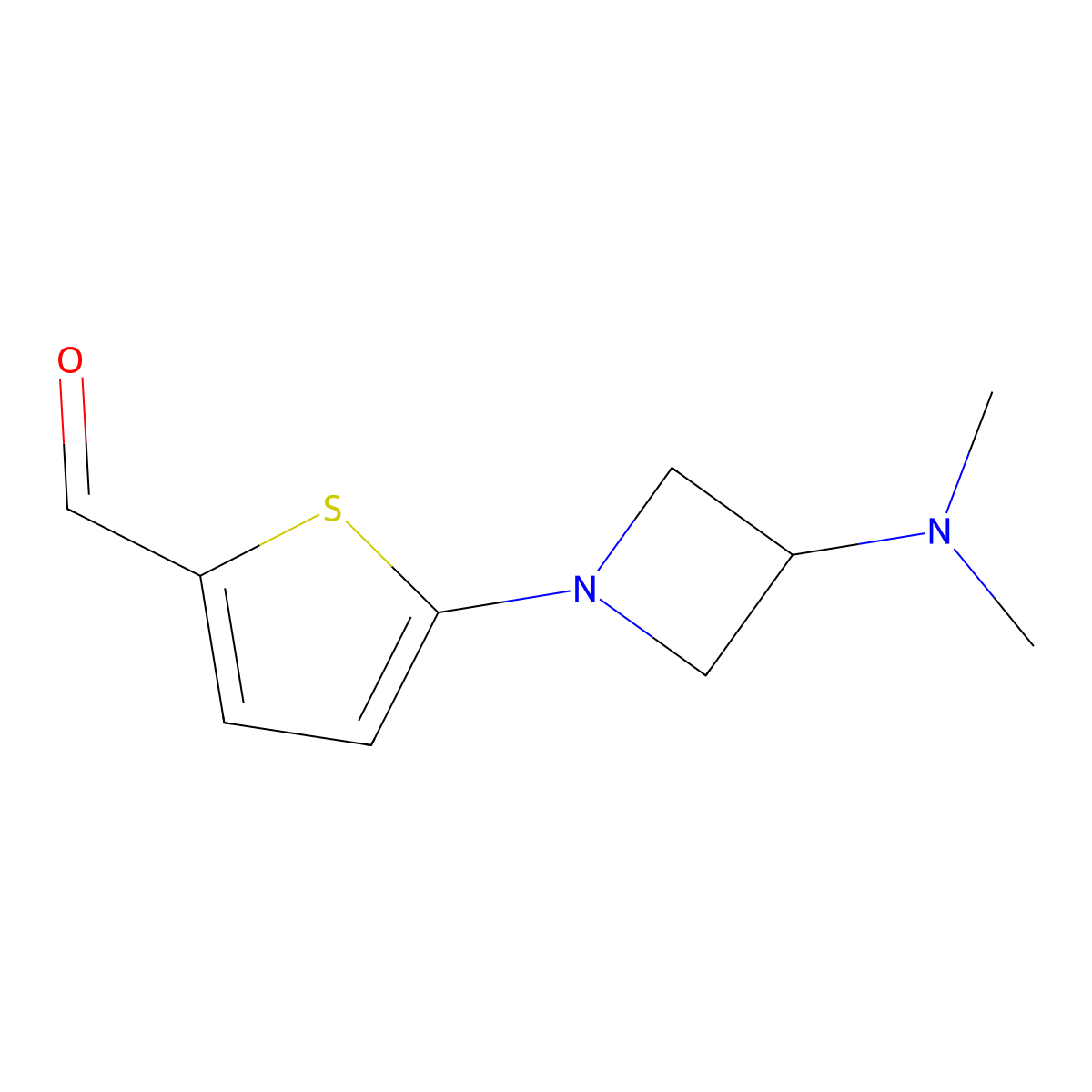 5-[3-(Dimethylamino)azetidin-1-yl]thiophene-2-carbaldehyde molecular structure, CAS 1866060-00-5