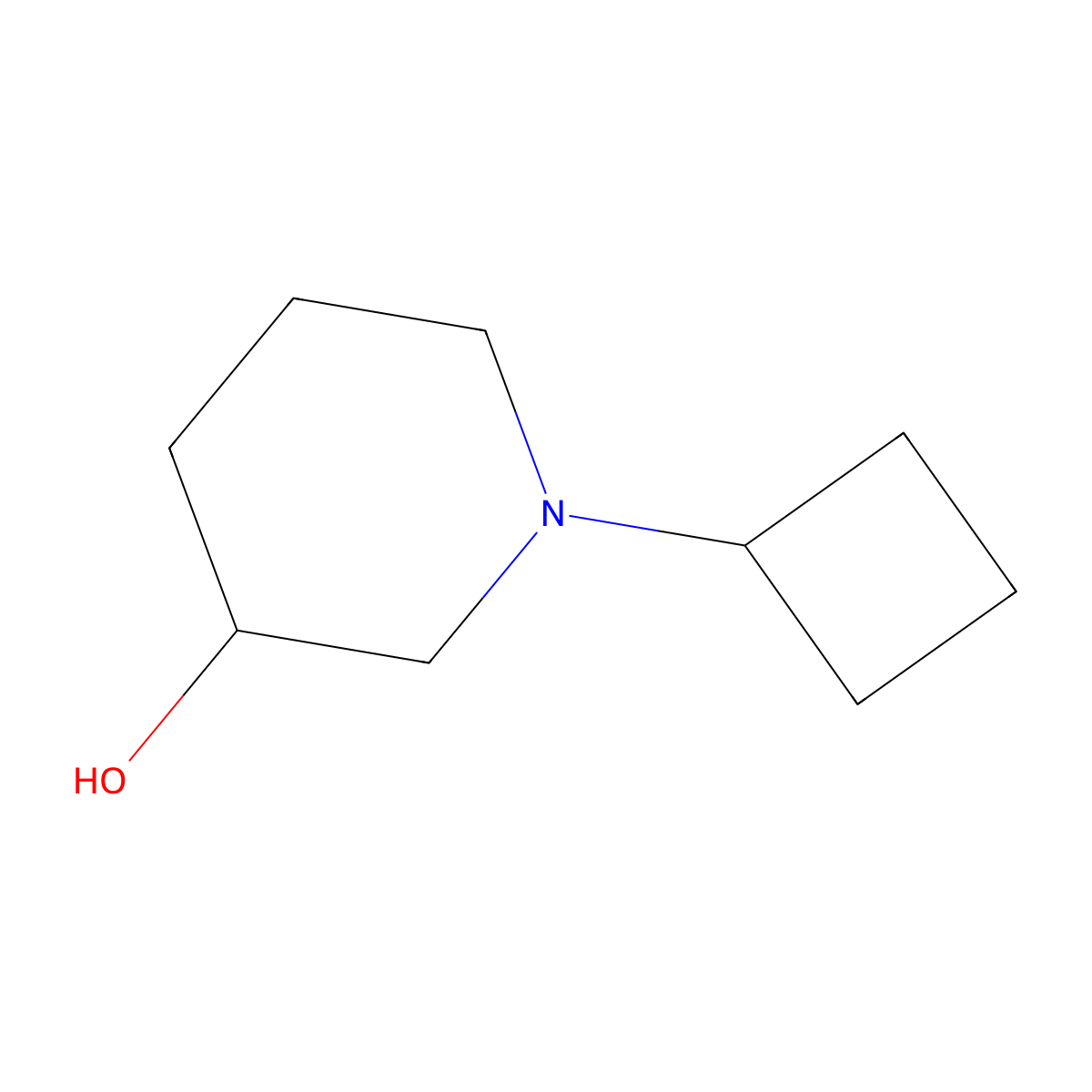 1-Cyclobutylpiperidin-3-ol molecular structure, CAS 1866060-15-2