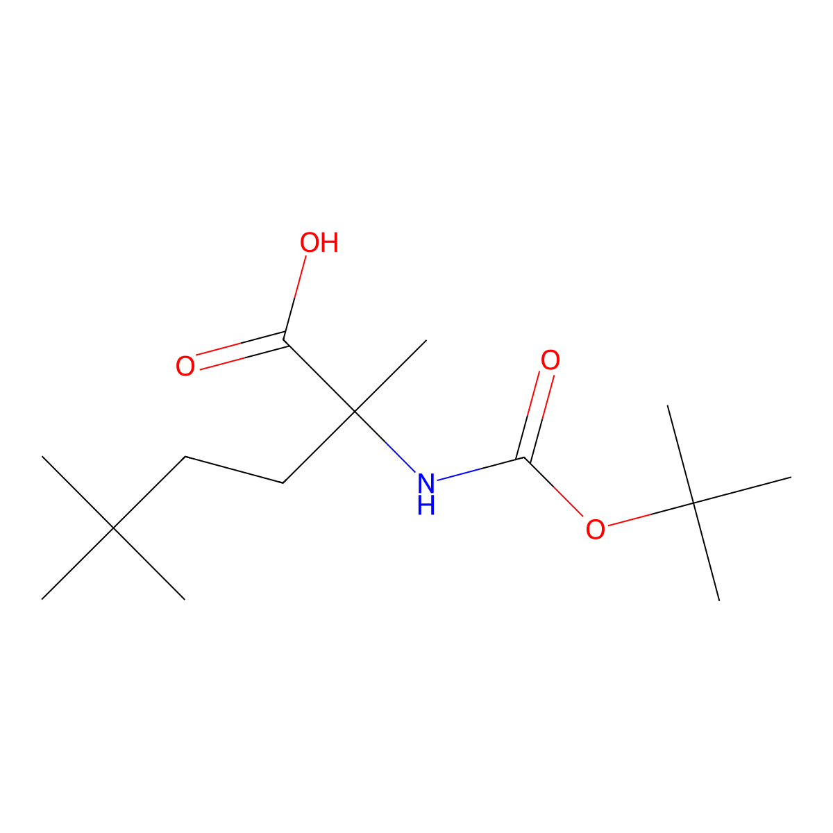 2-{[(Tert-butoxy)carbonyl]amino}-2,5,5-trimethylhexanoic acid molecular structure, CAS 1866076-41-6