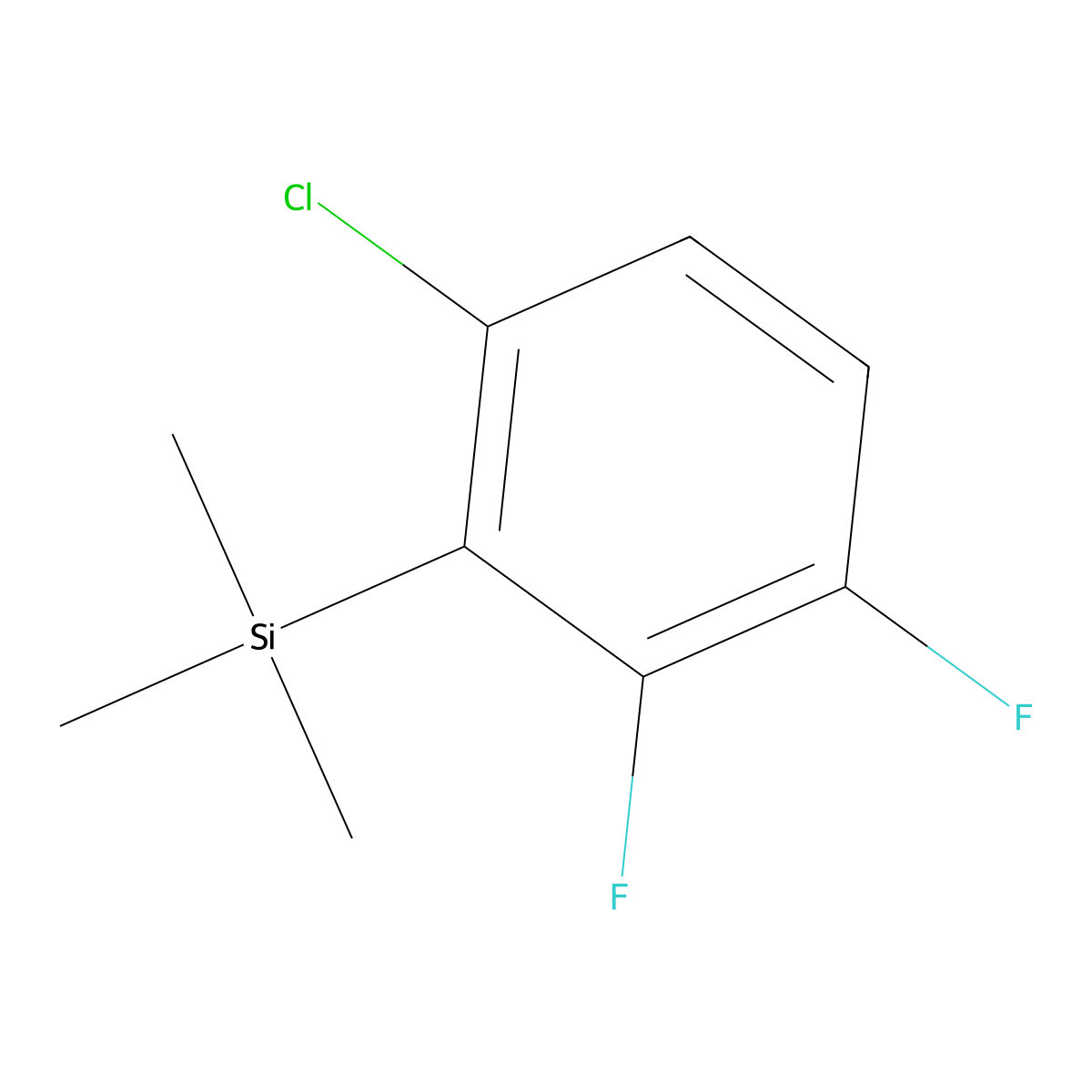 (6-Chloro-2,3-difluorophenyl)trimethylsilane molecular structure, CAS 1866096-52-7