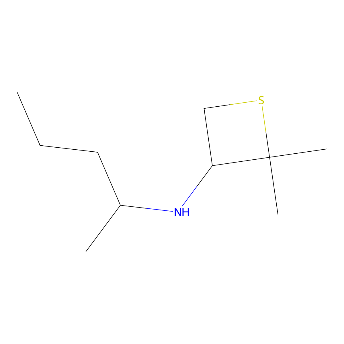 2,2-Dimethyl-N-(pentan-2-yl)thietan-3-amine molecular structure, CAS 1866097-75-7
