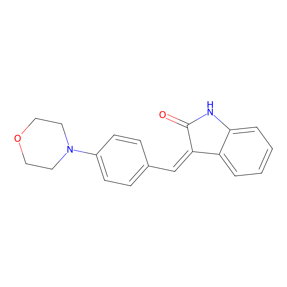 3-(4-Morpholinobenzylidene)indolin-2-one molecular structure, CAS 186610-88-8