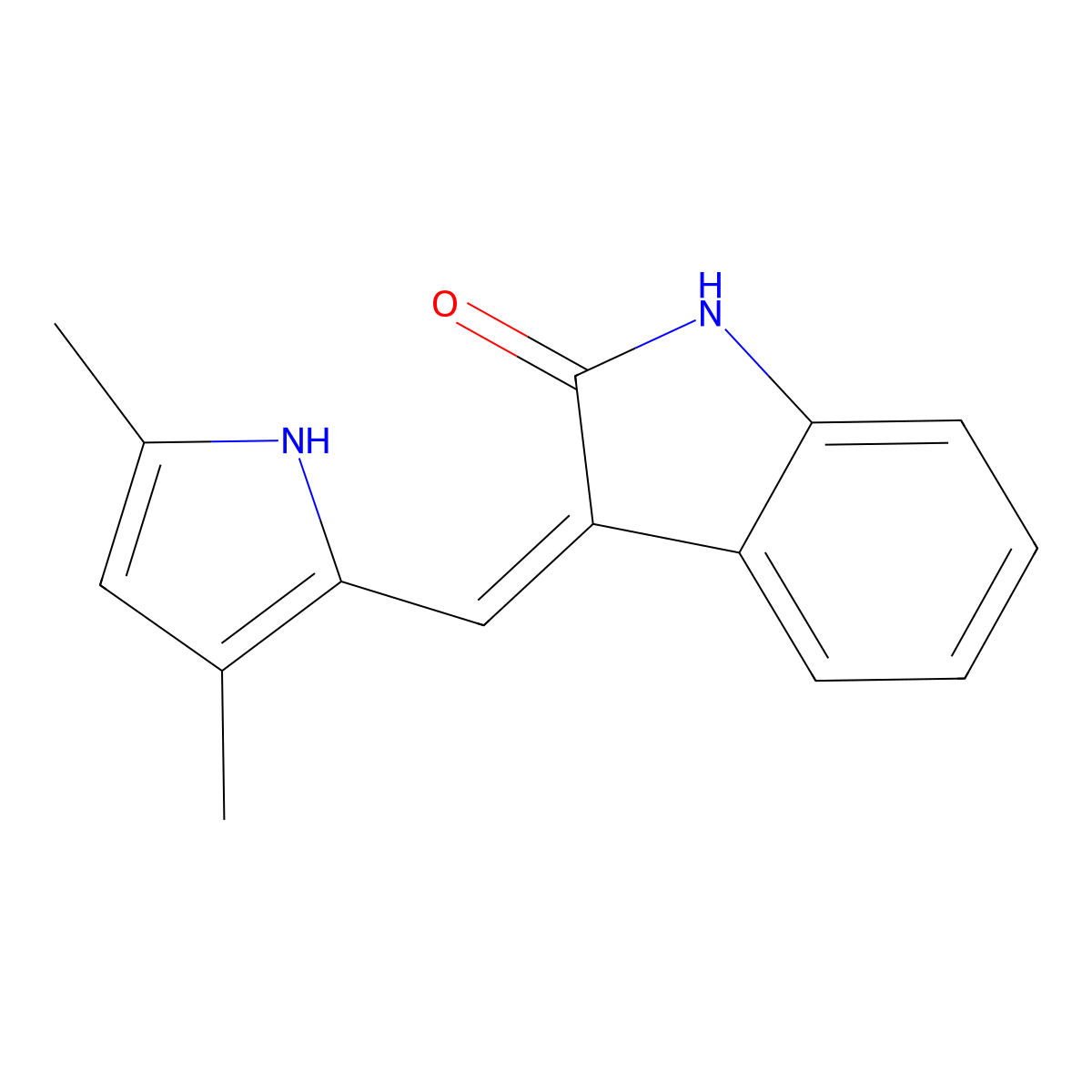 Semaxanib molecular structure, CAS 186610-95-7