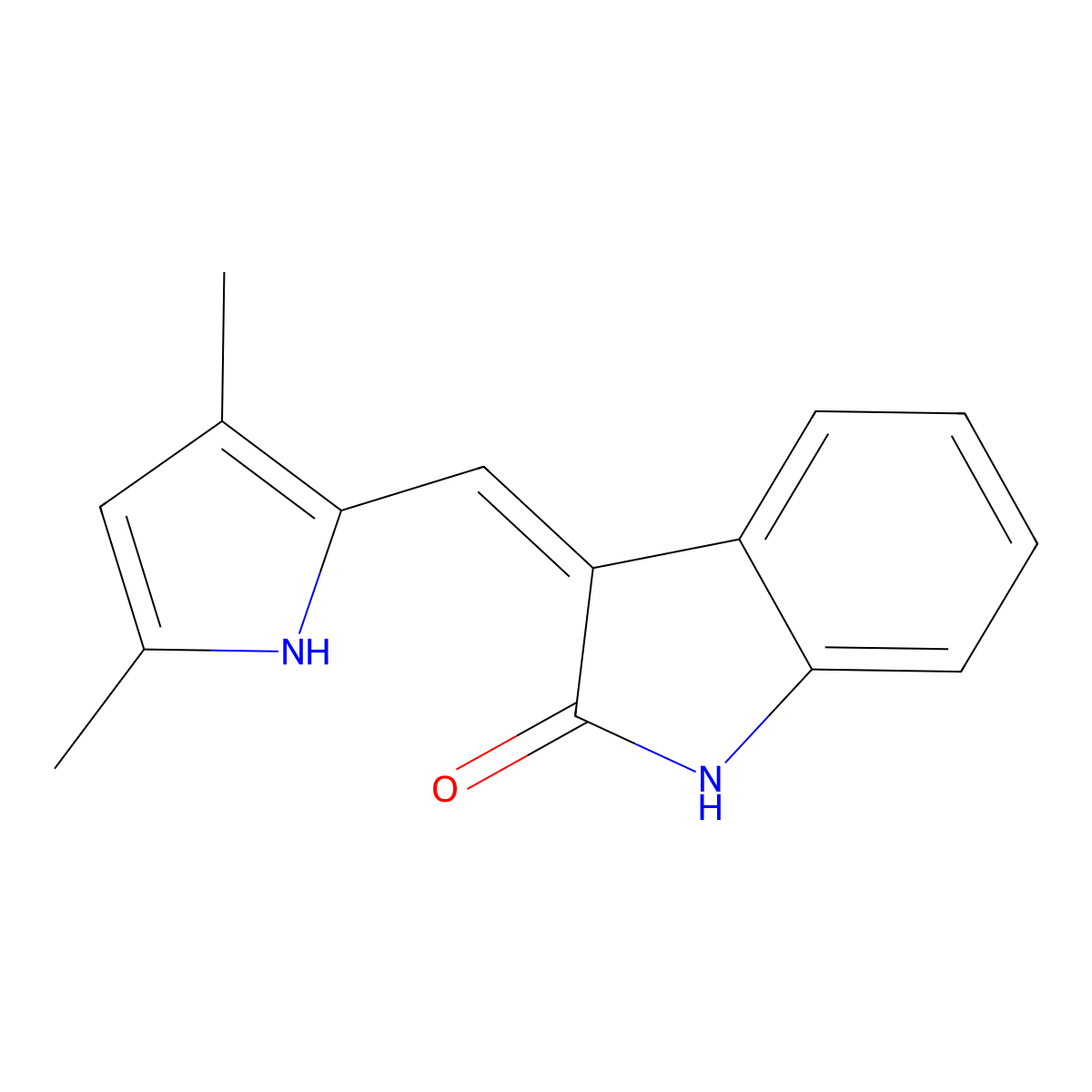 Semaxanib molecular structure, CAS 186610-95-7